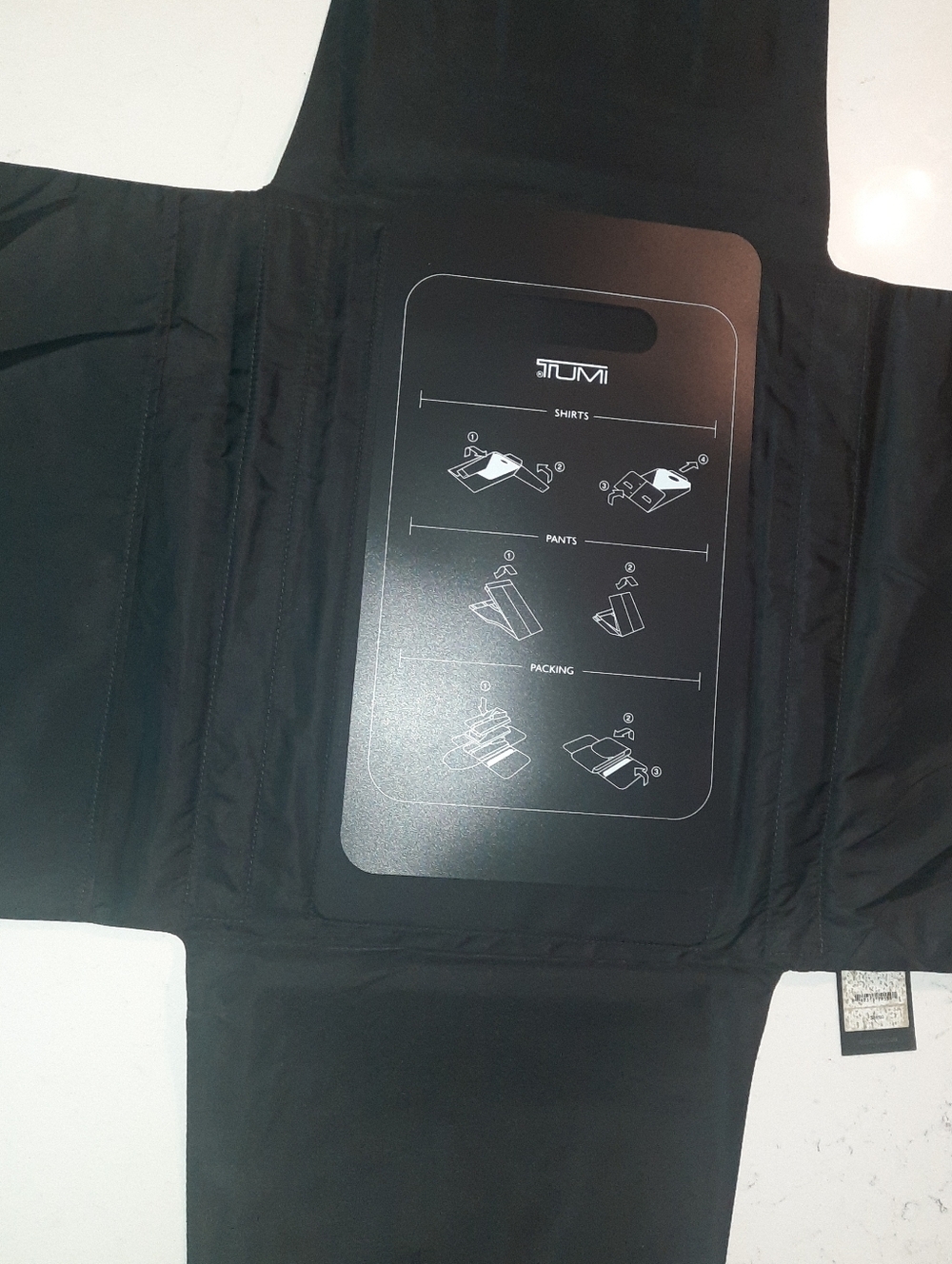 NWT Tumi Black Travel Garment Folding Panel